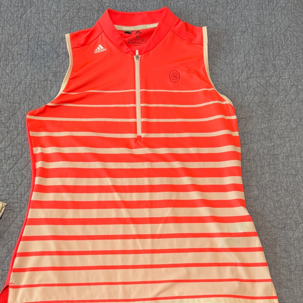 Adidas Striped golf polo size medium